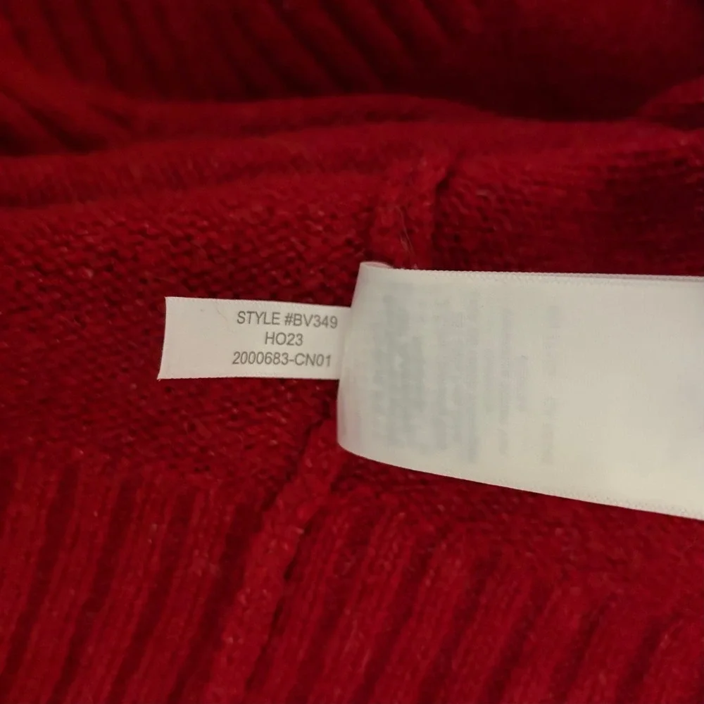 J. CREW Relaxed V Neck Pullover Sweater‎ Solid Red Merino Wool Alpaca Medium